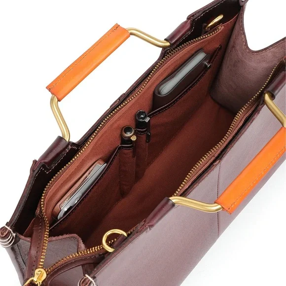 Old Trend Camden Convertible Medium Tote In Brown 100% Cowhide Leather MSRP $218 - Picture 14 of 16